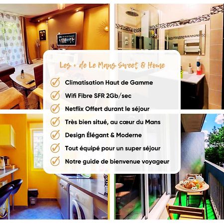Le Mans City Sweet & Home - Climatise - Netflix - Wifi Fibre - Parking - Proche Circuit Des 24H & Centre-Ville - Accordhebergementconciergerie מראה חיצוני תמונה
