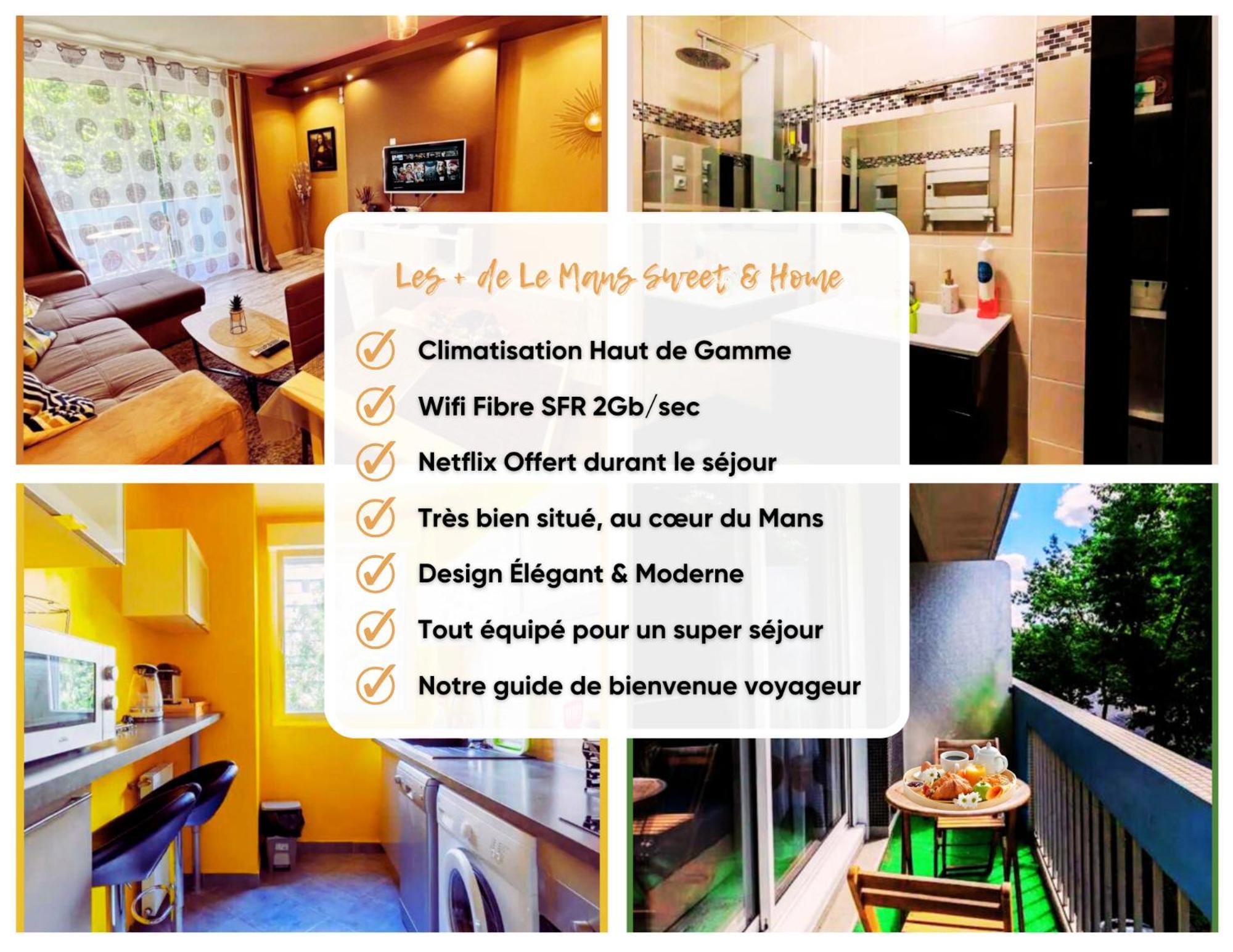 Le Mans City Sweet & Home - Climatise - Netflix - Wifi Fibre - Parking - Proche Circuit Des 24H & Centre-Ville - Accordhebergementconciergerie מראה חיצוני תמונה